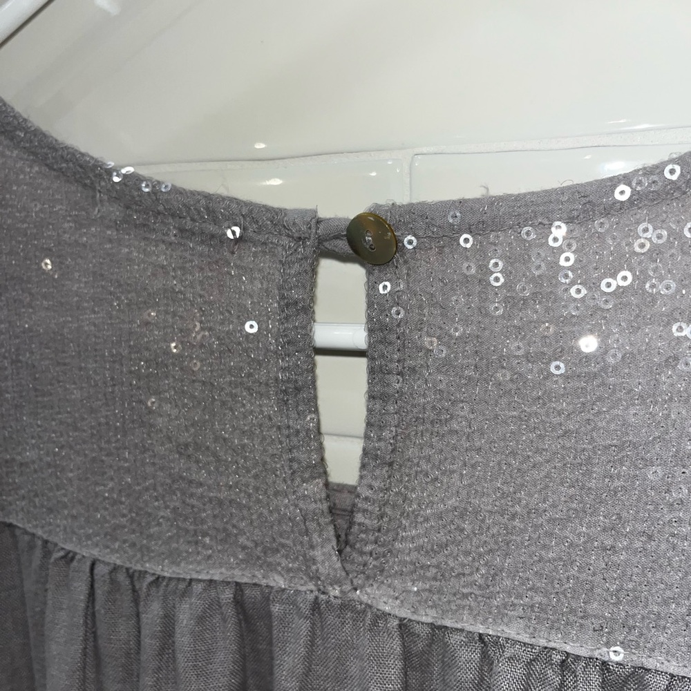 Lungo L'arno 100% Linen Sequin Detailed Shift Dress
Gray Size Large - Picture 7 of 10